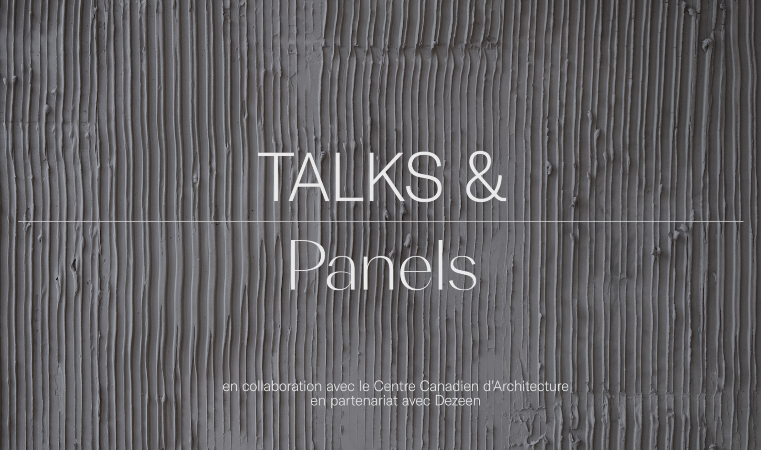 TALKS & PANELS - fr